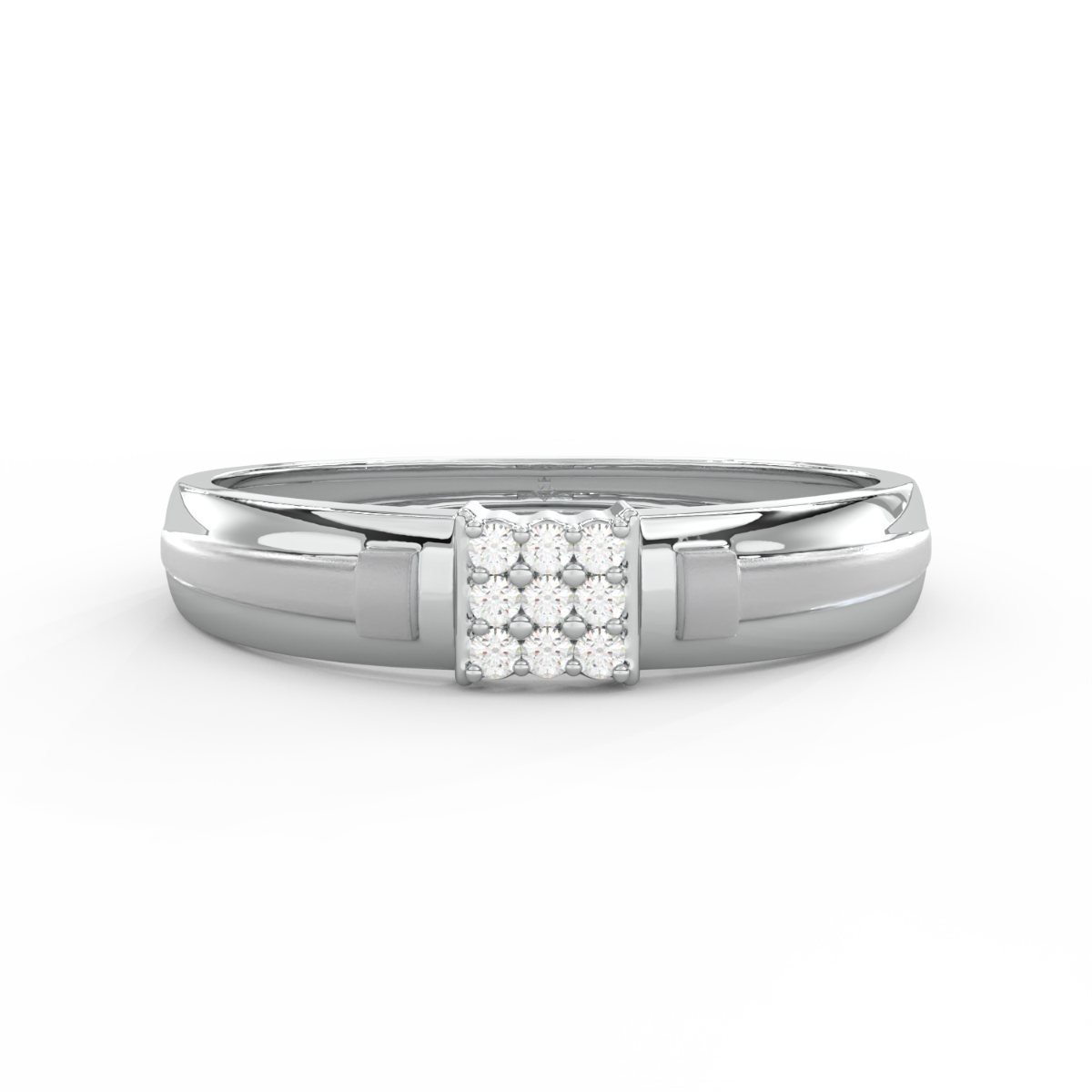 Regal Grid Diamond Men’s Ring