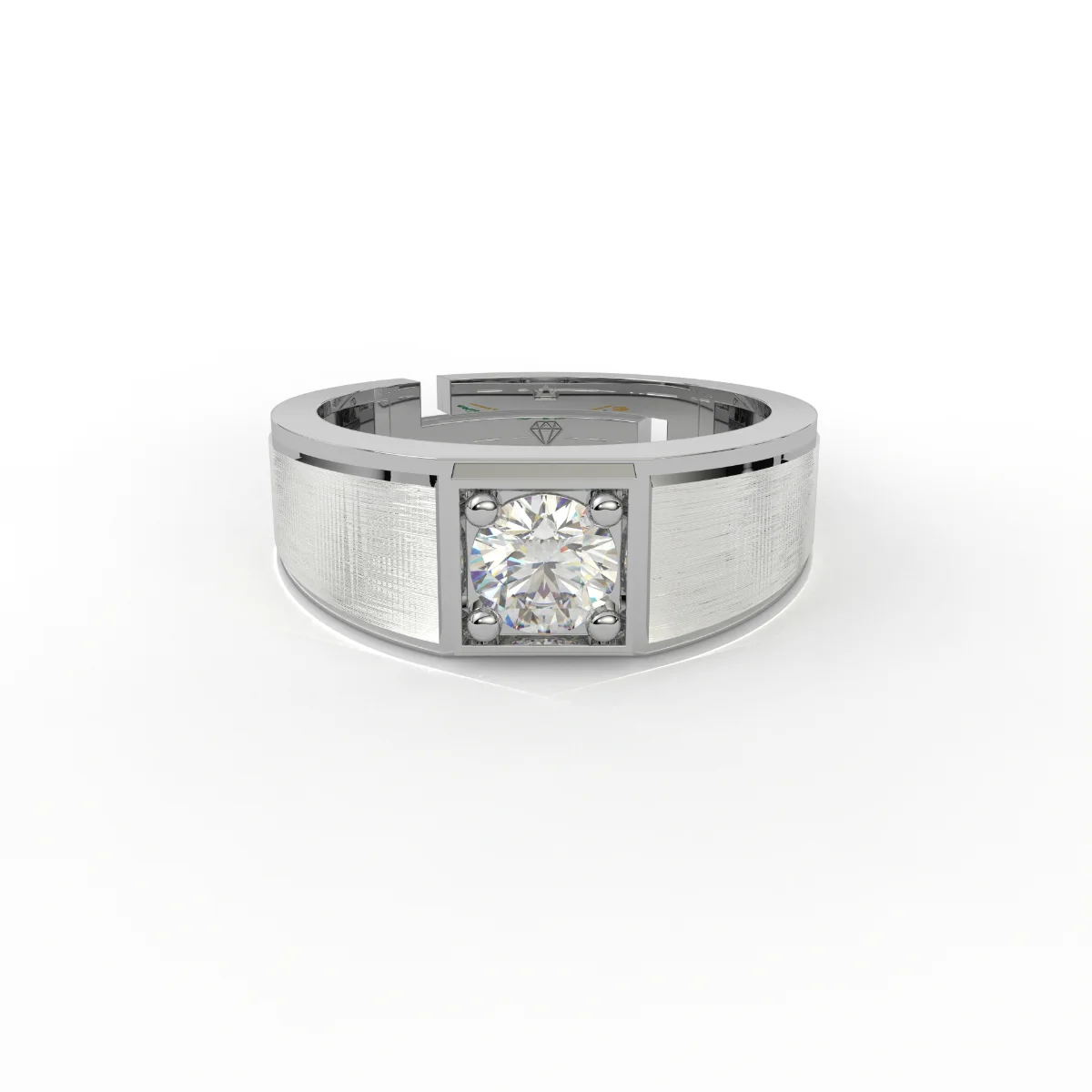 Platinum Brushed Finish Diamond Ring