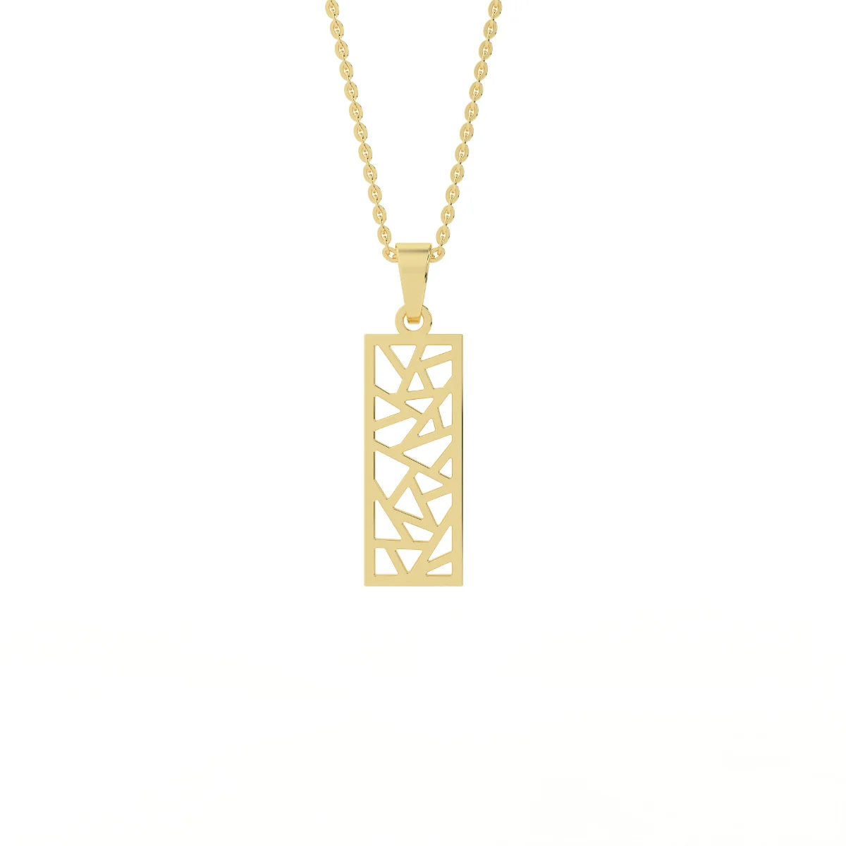 Contemporary Geometric Gold Pendant