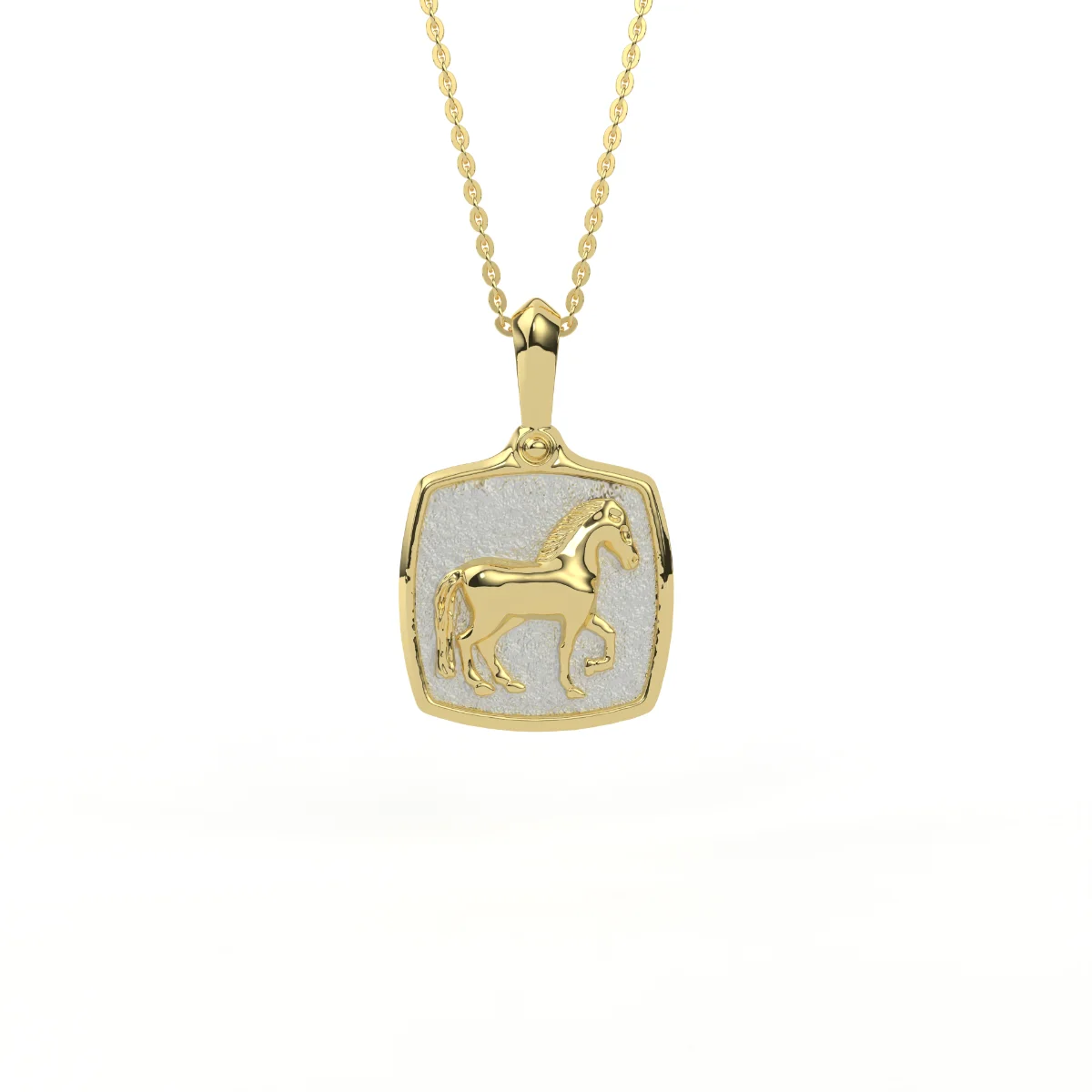 Celestial Horse Signature Dual Tone Pendant