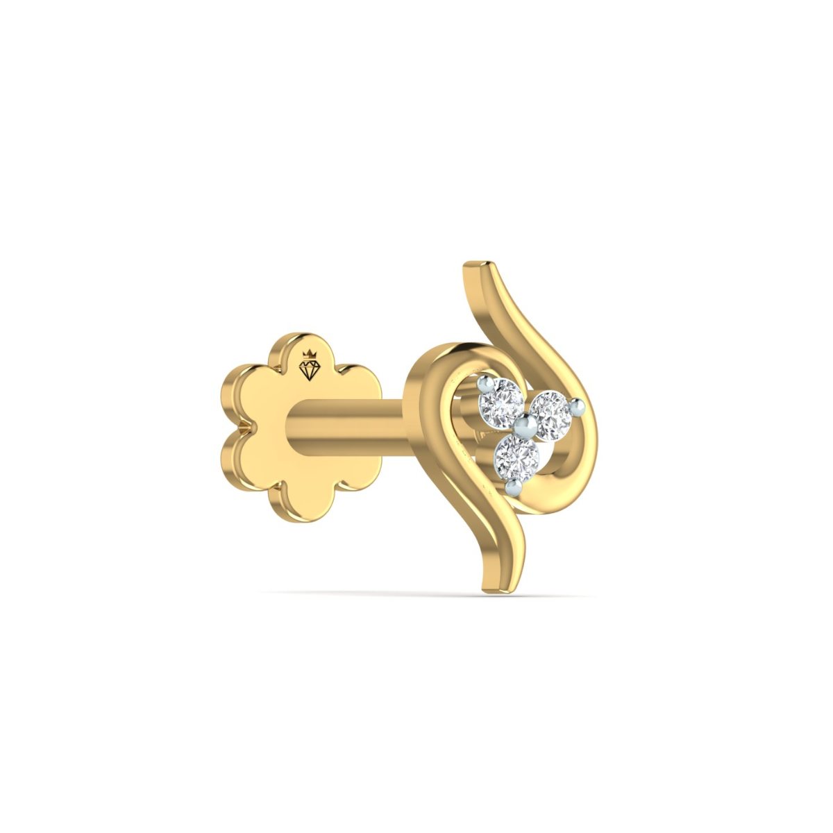 Diamond Swirl Nose Pin