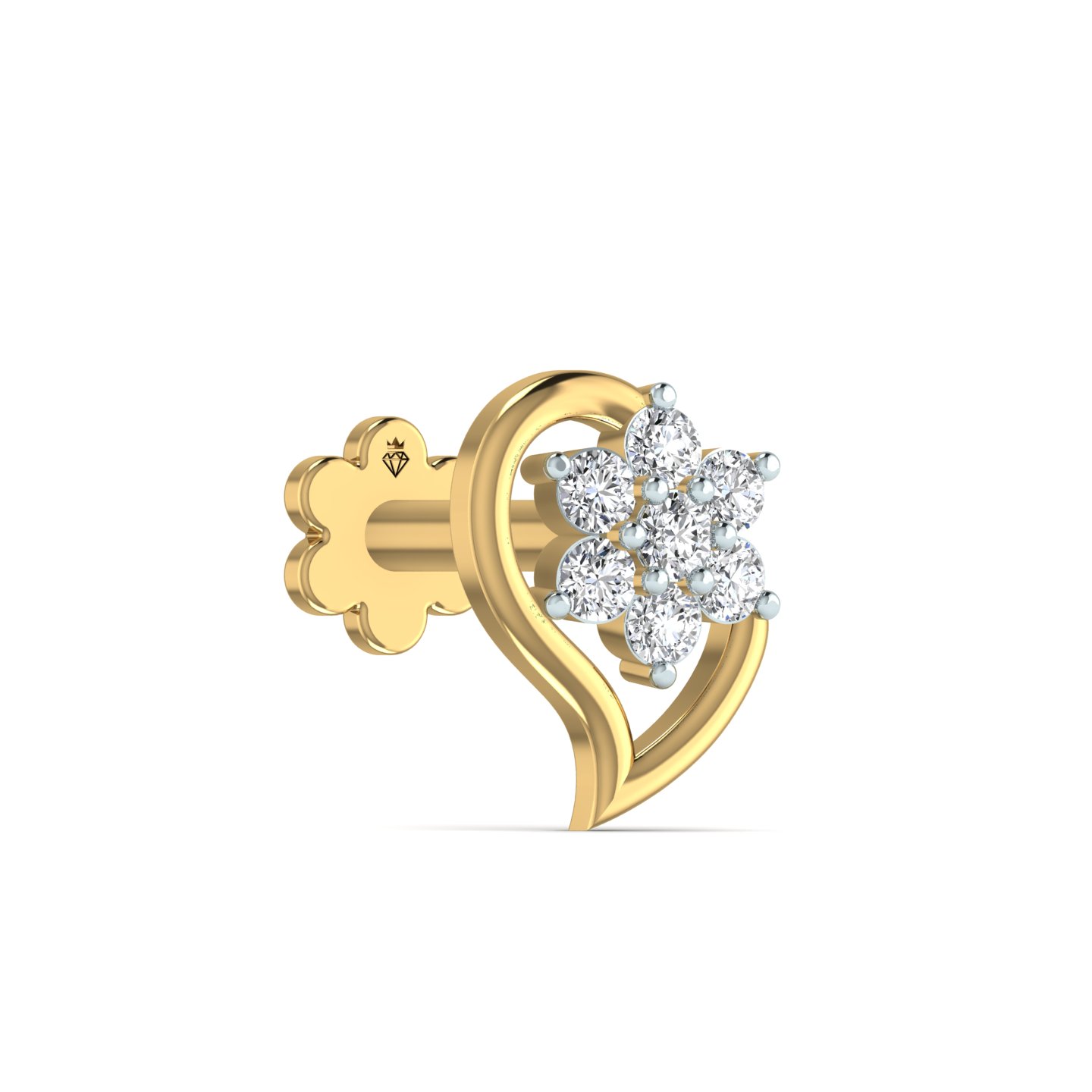 Leaf Style Diamond Nose Pin