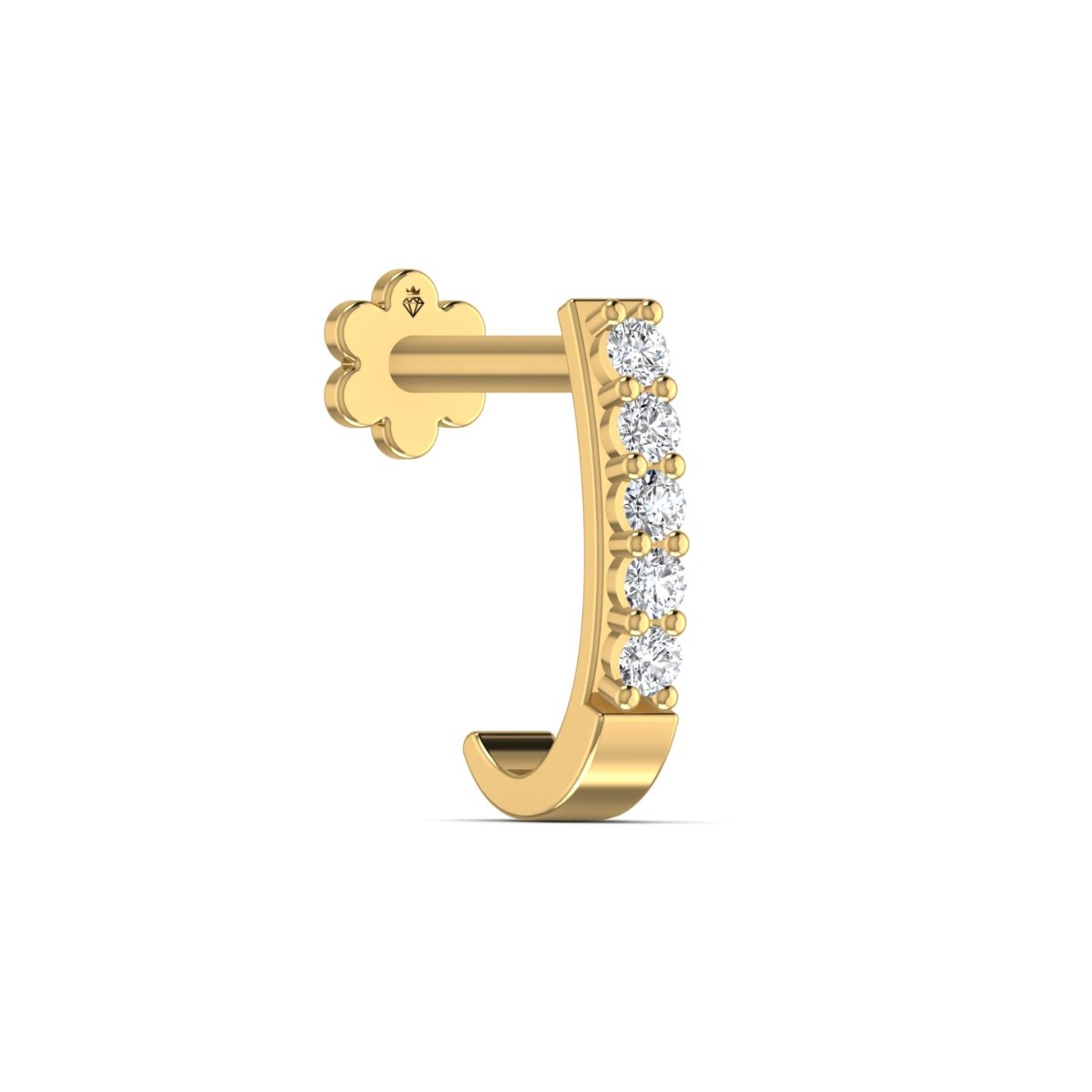 Arc Line Diamond Nose Pin
