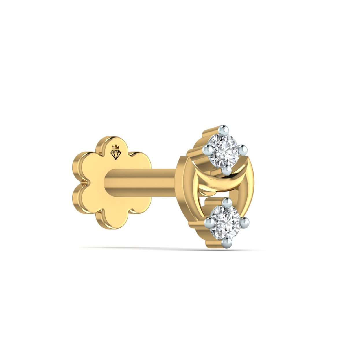 Twin Gleam Diamond Nose Pin