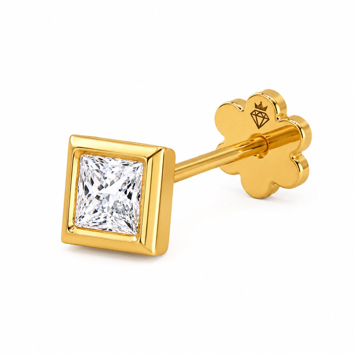 Royal Princess Cut Diamond Men’s Stud