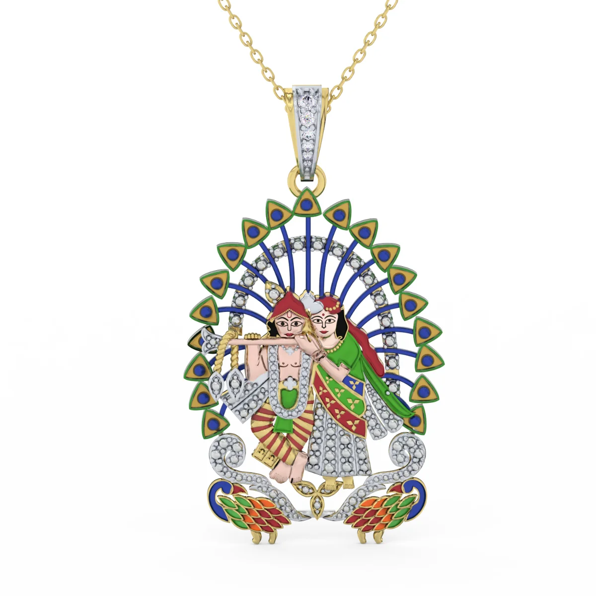 gold unisex's pendant (Gold)